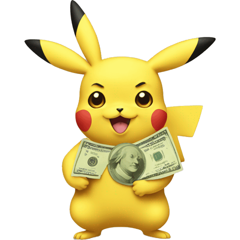 pikachu with money emoji