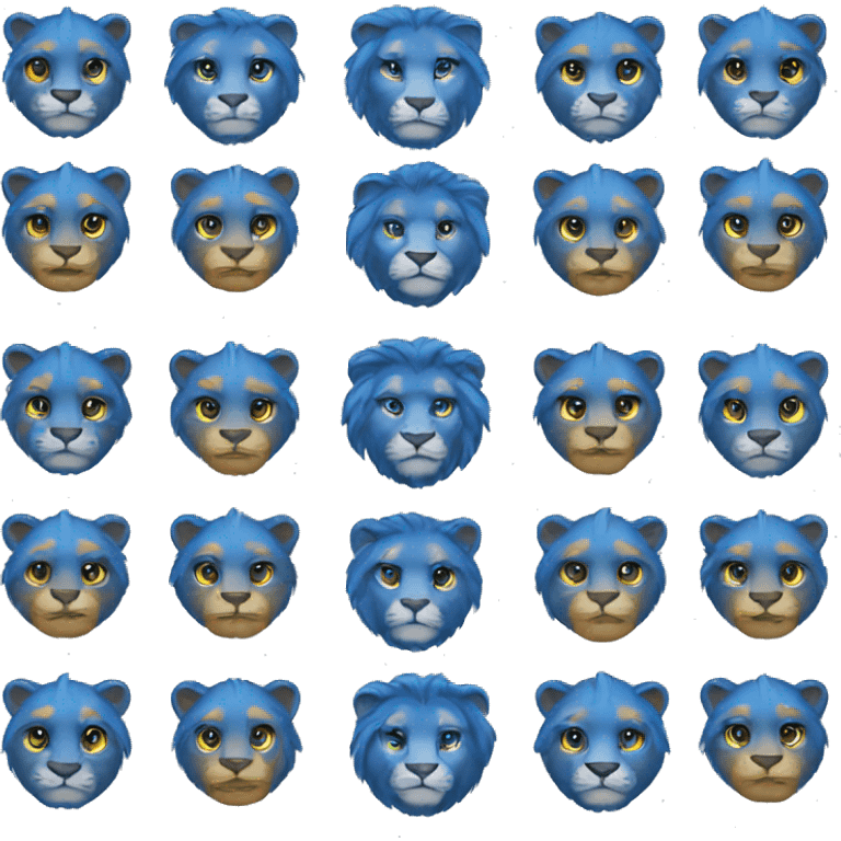 Blue lions emojis emoji