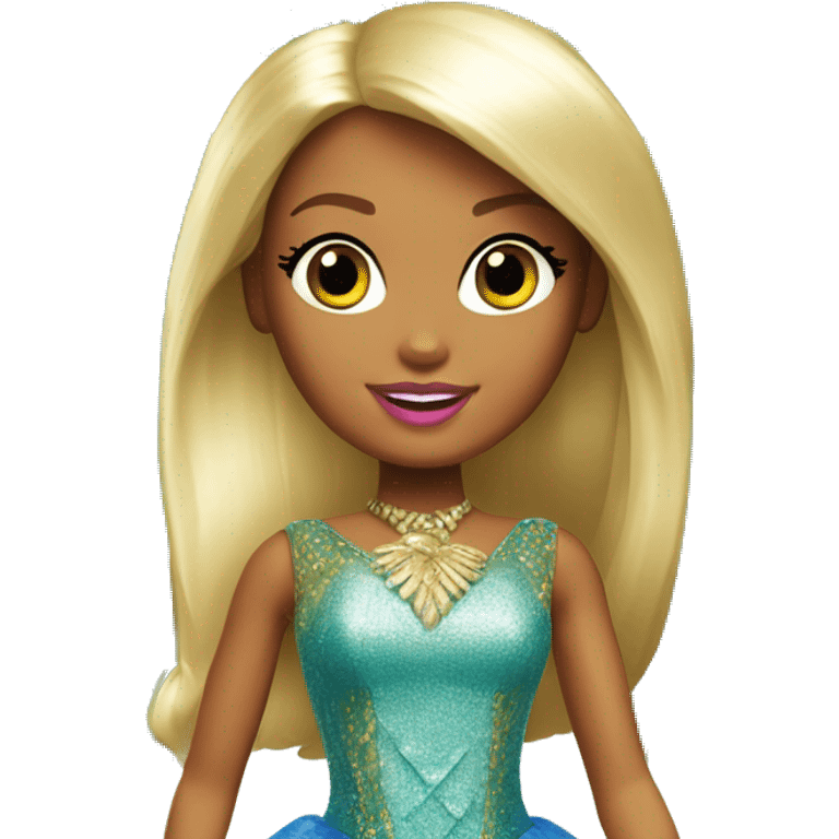 barbie as the island princess with peacock wings emoji