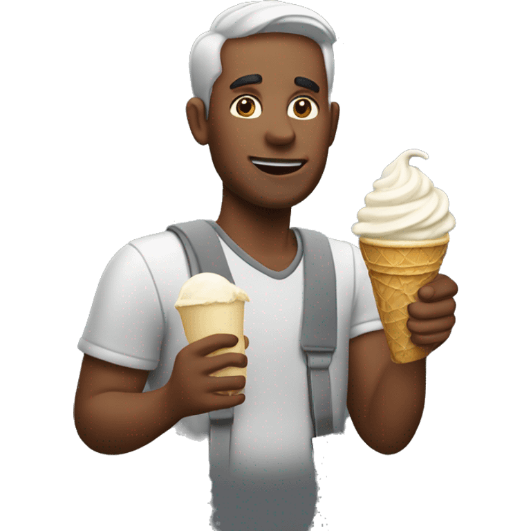 Man taking a pint of ice cream  emoji