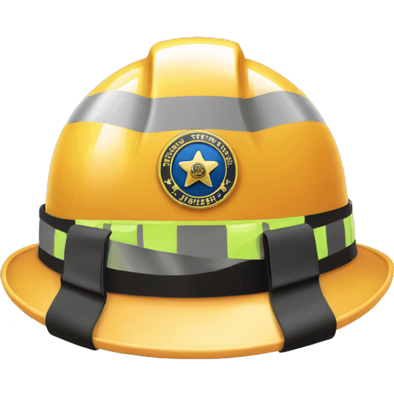 construction hard hat wit sheriffs badge  emoji