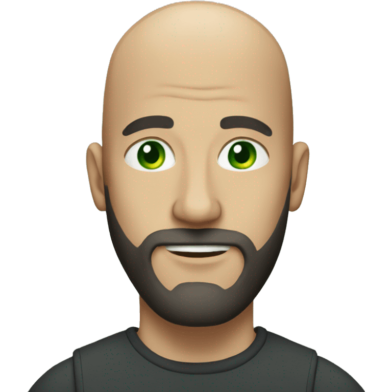 bald man with beard with green eyes emoji