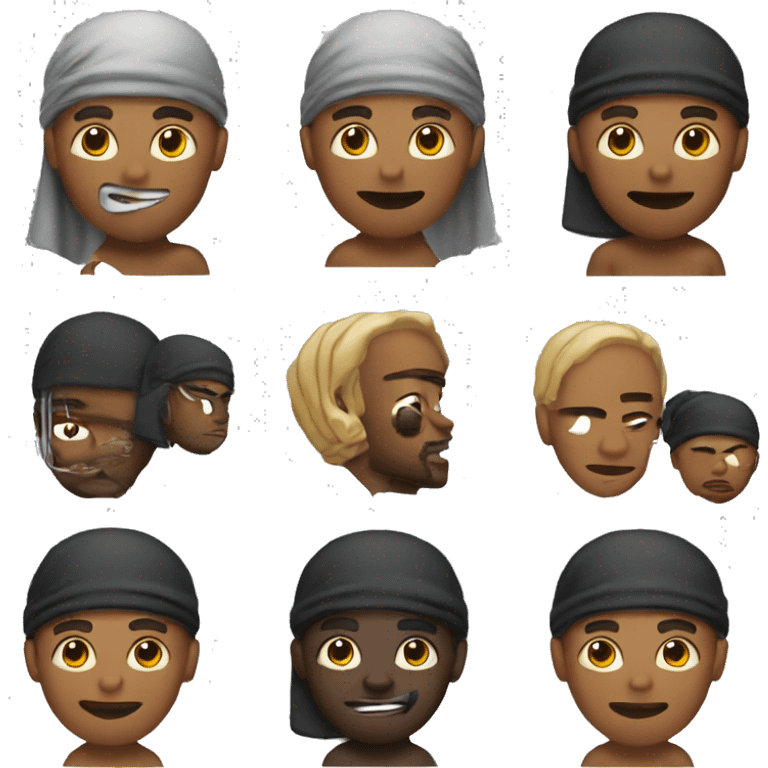 Man with a durag and with grills emoji