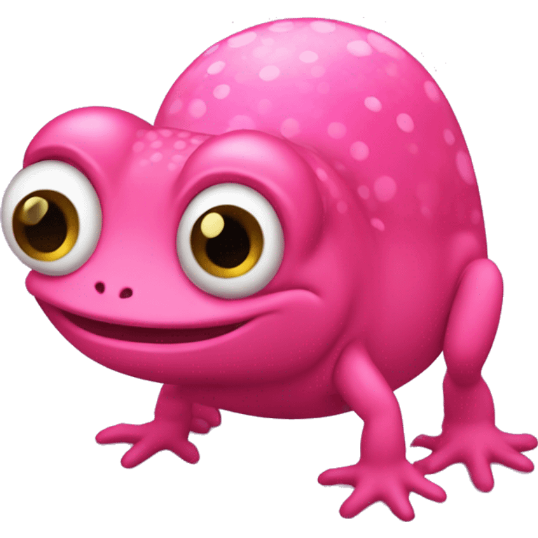 A pink newt at a disco  emoji