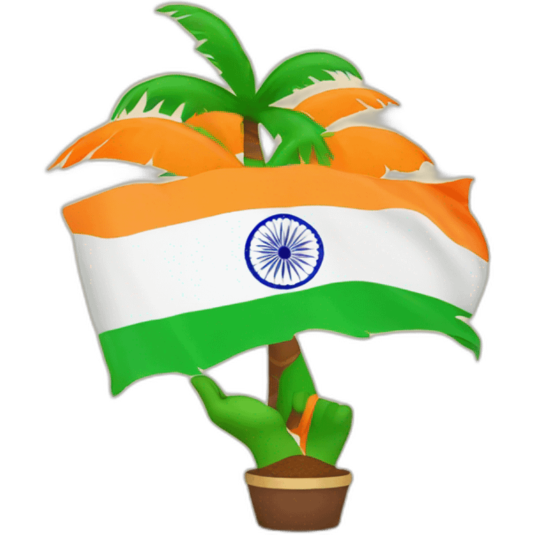 Palm with indian flag emoji