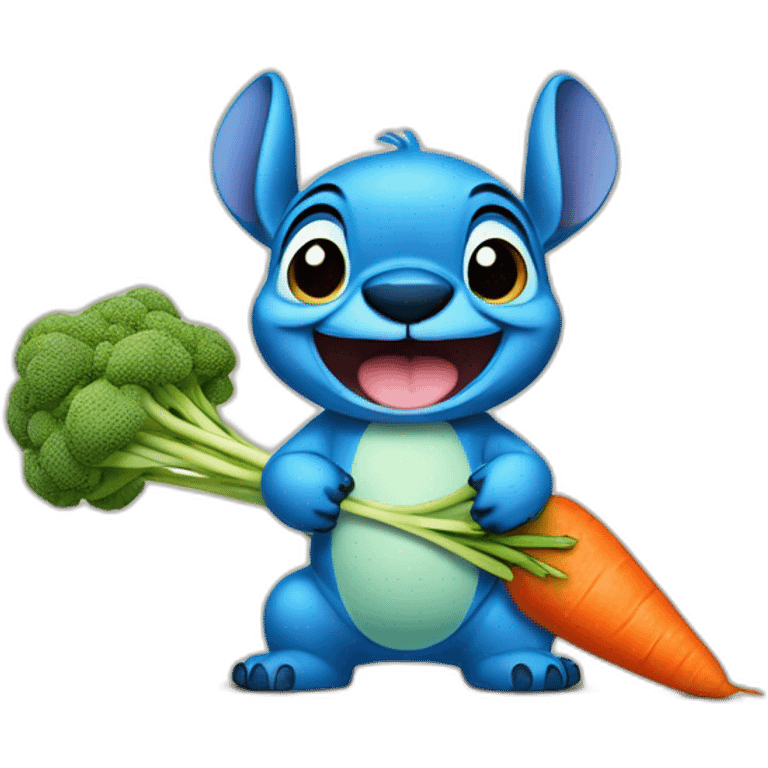 Stitch qui mange des carottes emoji