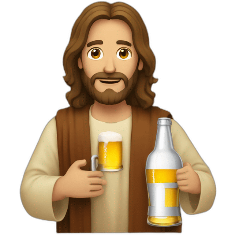 Jesus qui boit une bière emoji