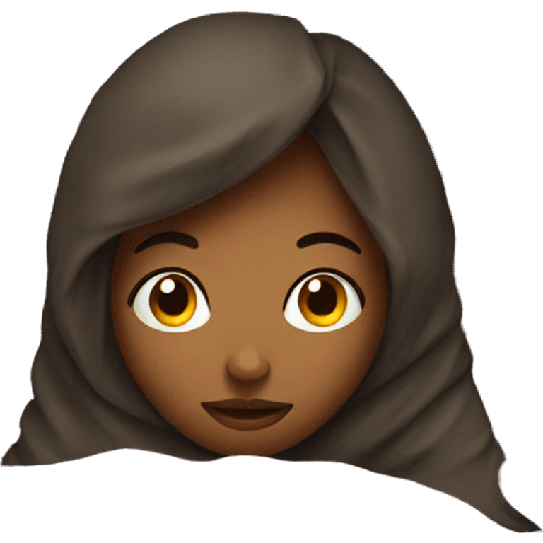 Girl covered with blanket in bed emoji