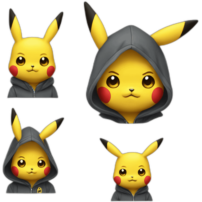 pikachu wearing hoodie emoji AI Emoji Generator