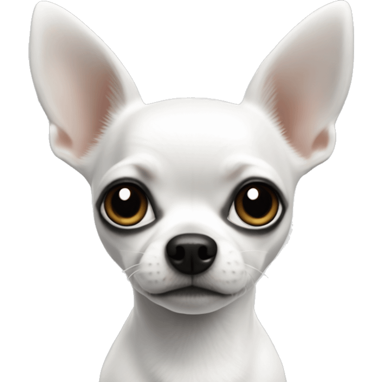 White chihuahua with black and white face  emoji