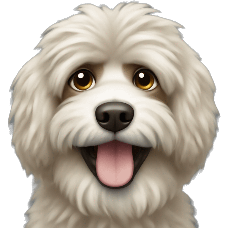 Fluffy Dog all dark cream emoji