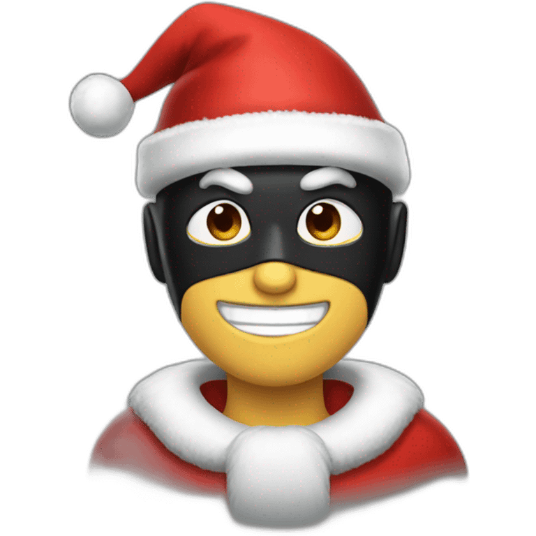 Batman wearing Santa's hat emoji