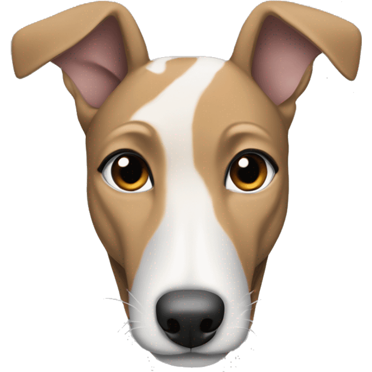 fawn tiger greyhound with gray and white face emoji