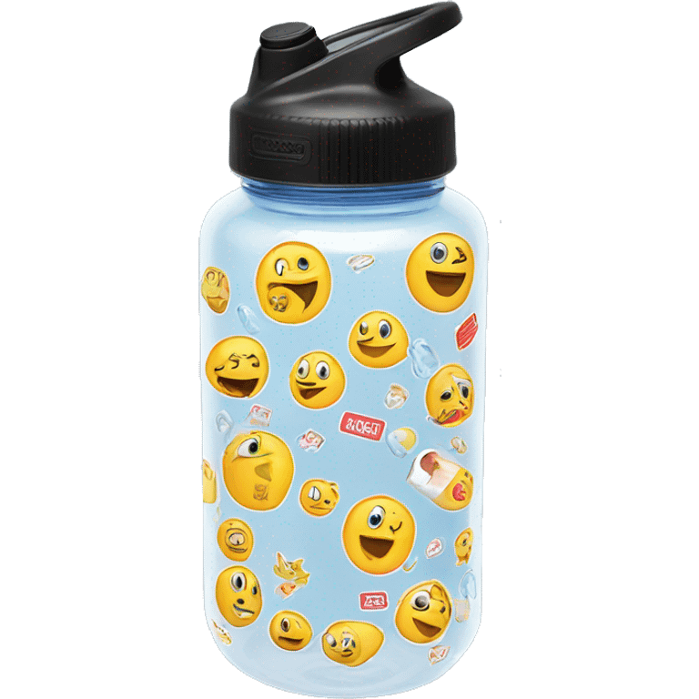 Nalgene water bottle with stickers emoji