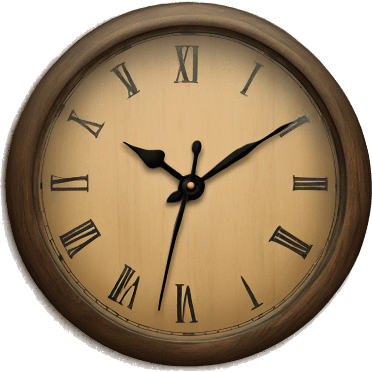 Vintage wooden table top clock emoji