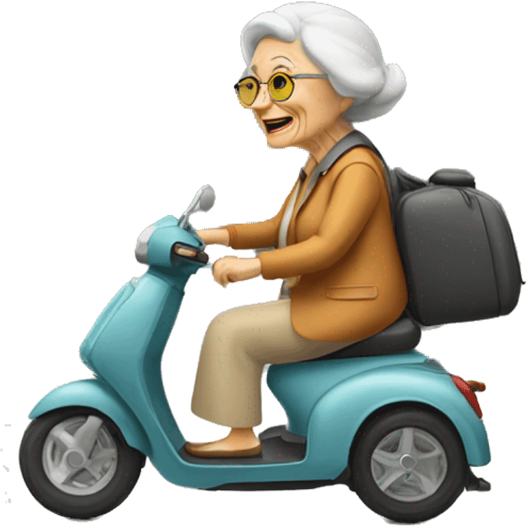 Old lady riding a scooter  emoji