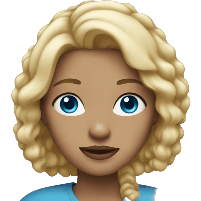 Woman with Blue eyes and Blond hair  emoji