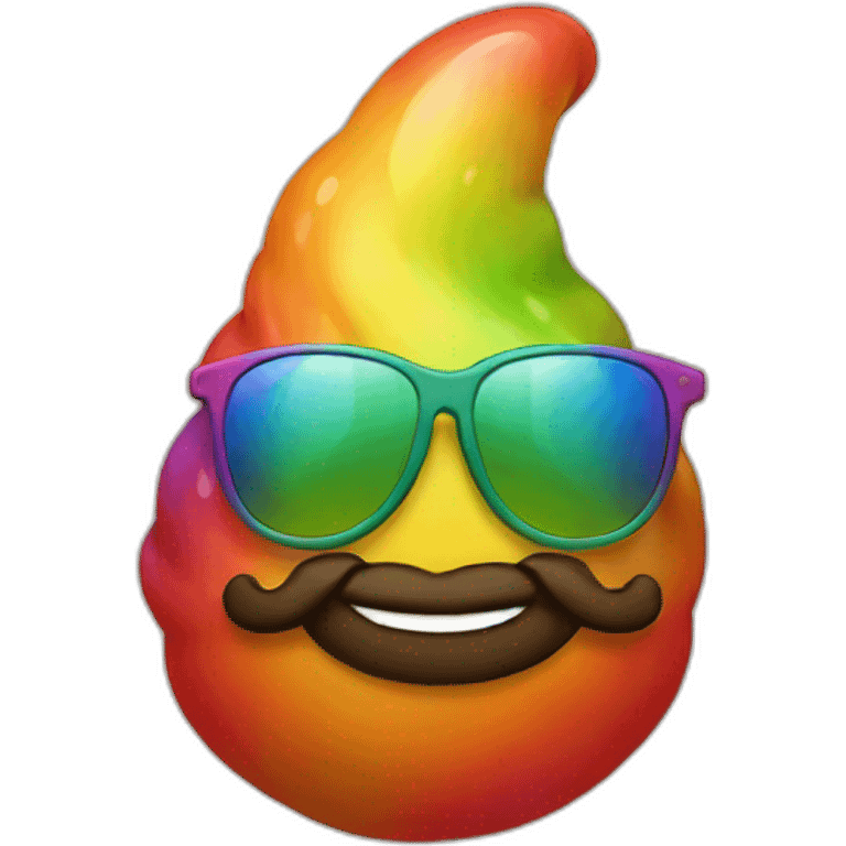 cool rainbow poop with sunglasses emoji