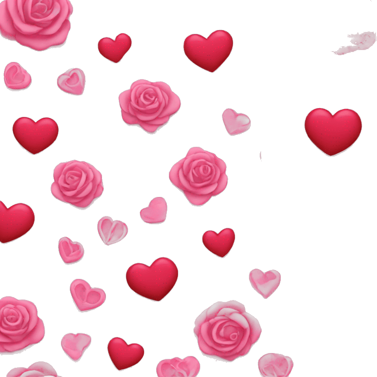 Pink and roses and hearts and flowers emoji