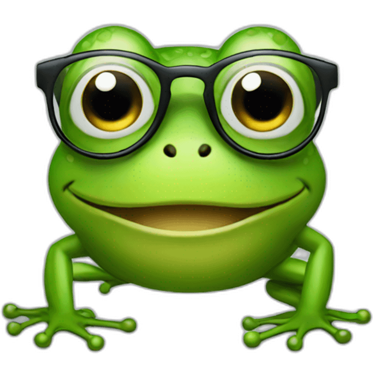 frog wearing glasses emoji