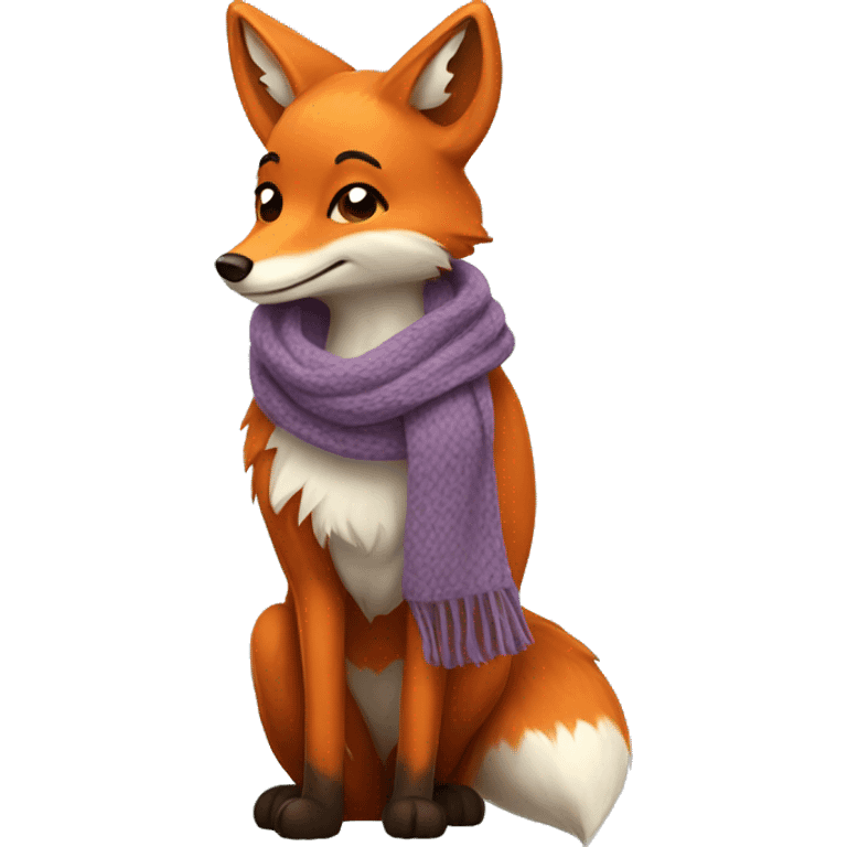 Fox wearing a scarf emoji