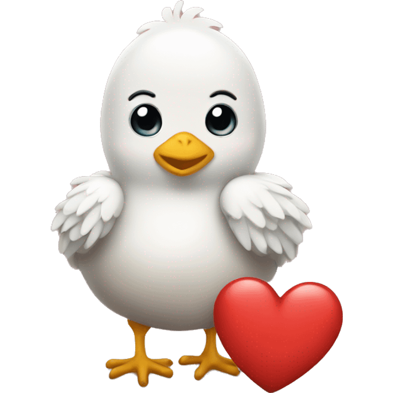 chick holding heart emoji