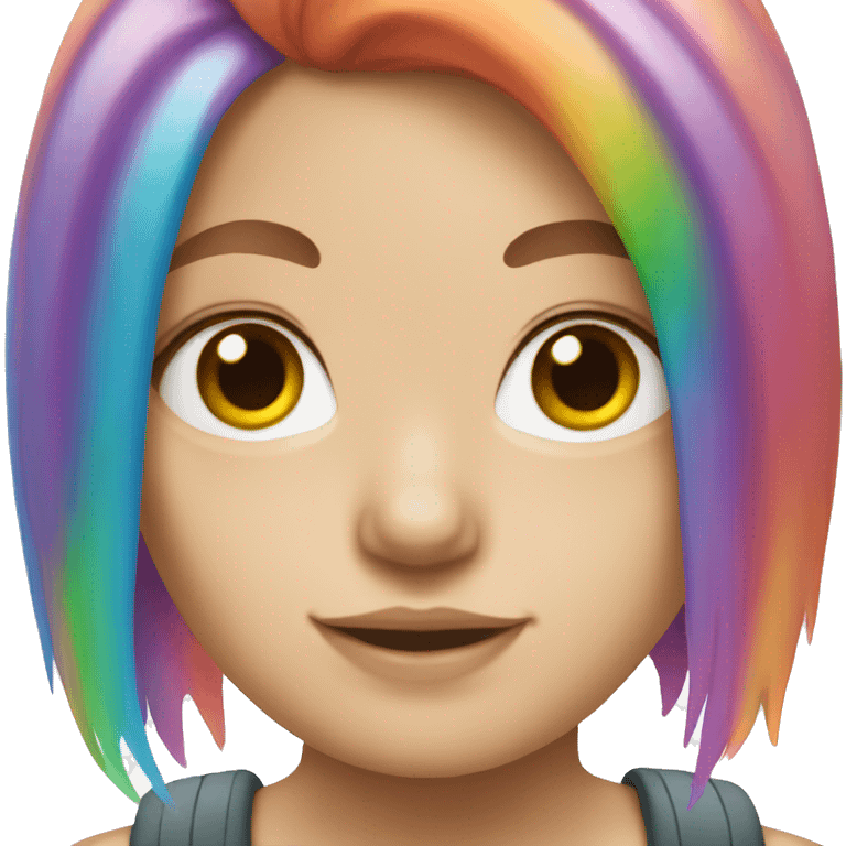 White girl with rainbow hair  emoji