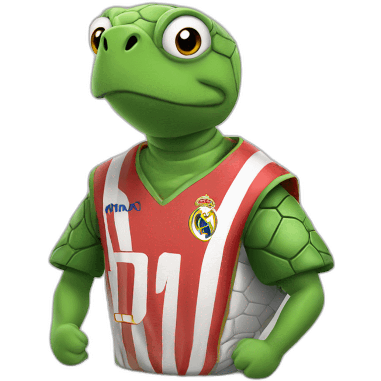 Tortue avec maillot du réal madrid emoji