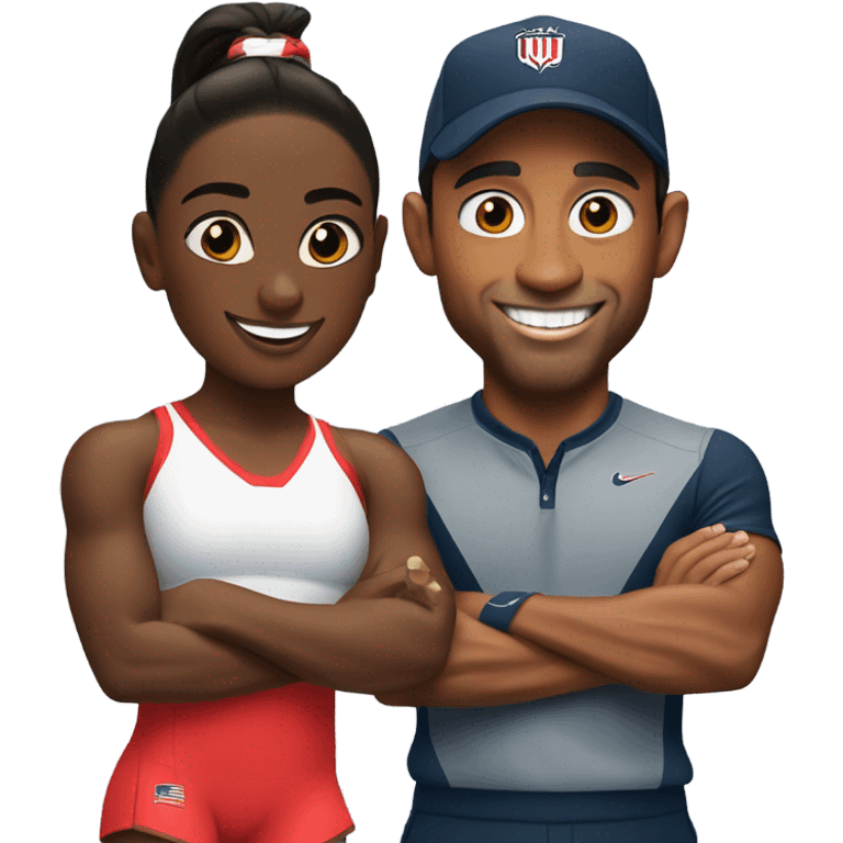 simone biles and tiger woods  emoji