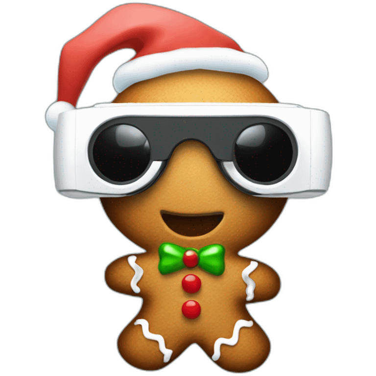 gingerbread man christmas in vr headset emoji