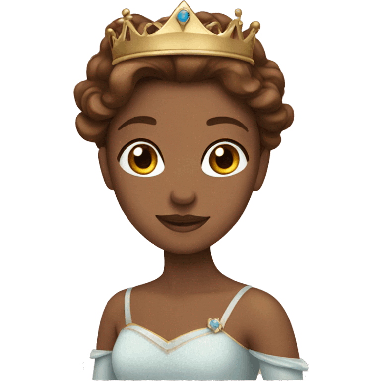 princess with brown hair and crown  emoji