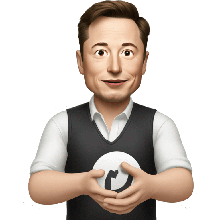 Elon Musk holding a number Zero in the right hand, and a One in his right hand emoji