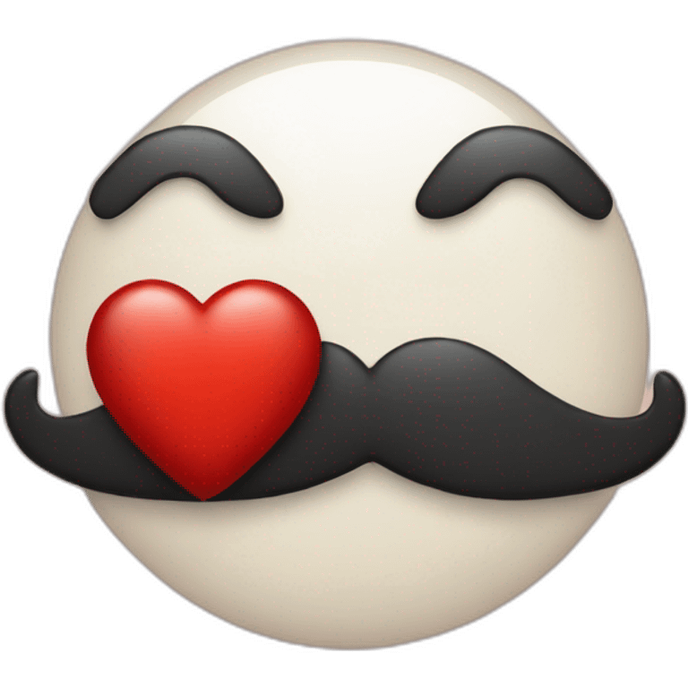 red heart with mustach emoji