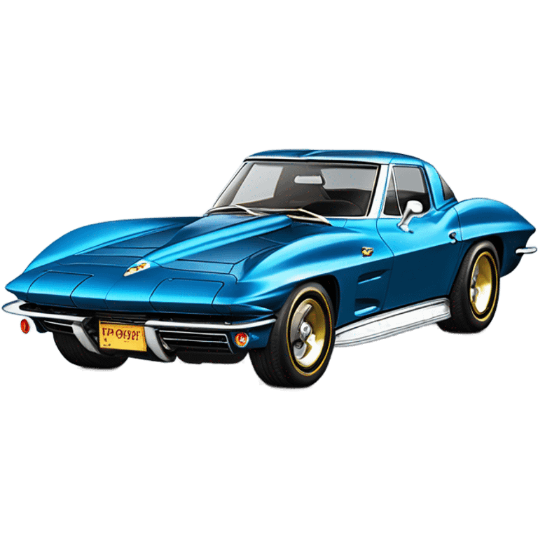 1963 corvette Daytona blue with gold wheels emoji