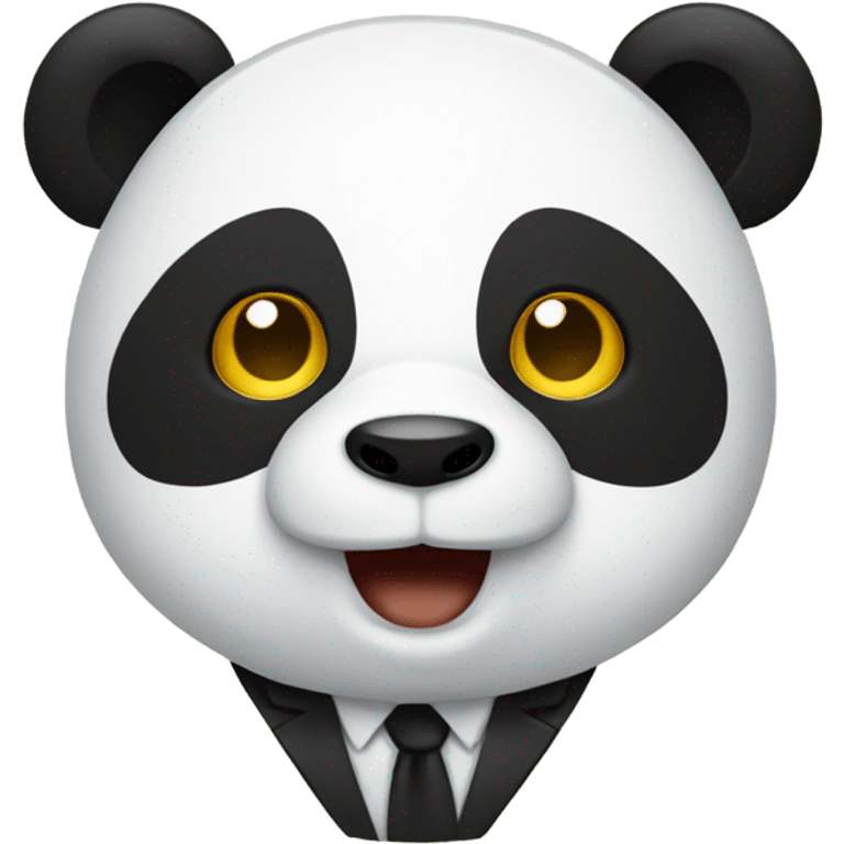 Panda with golden tooth and suit on emoji