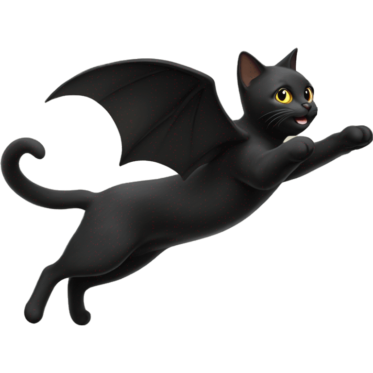 black cat flyin emoji