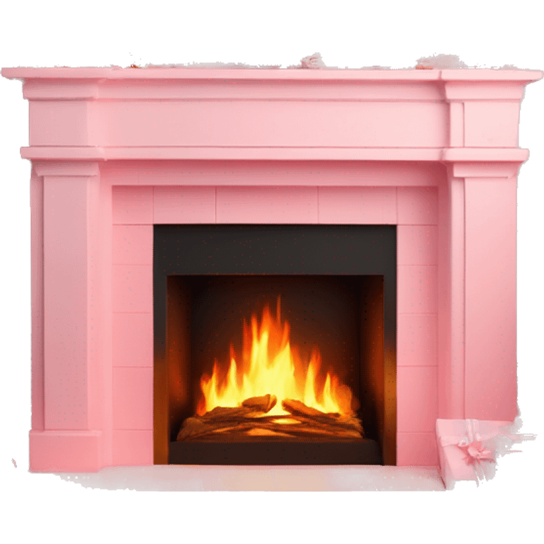 Pastell pink asthetic clean Christmas fireplace  emoji