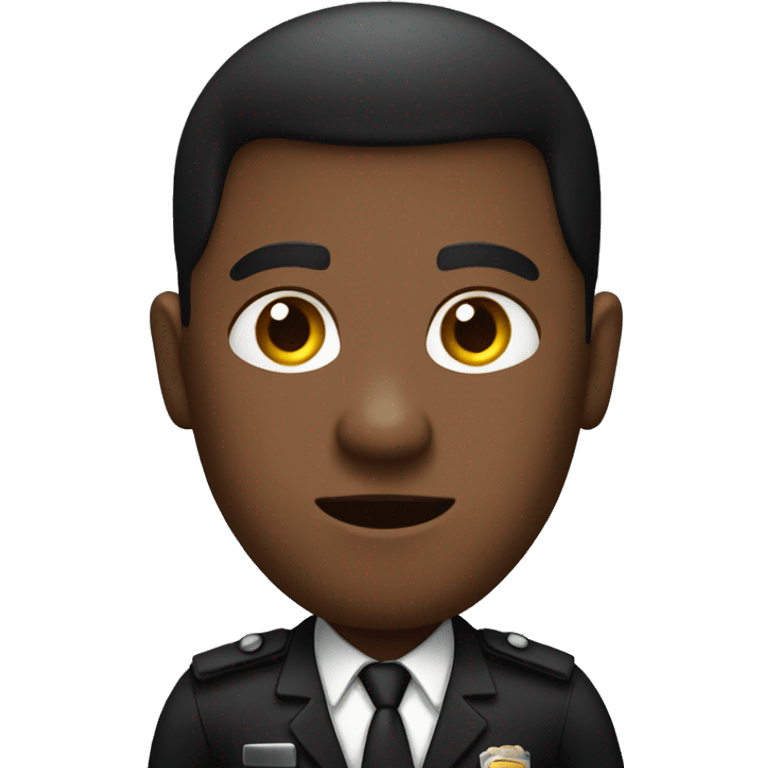 Male black security guard in dark suit at door  emoji