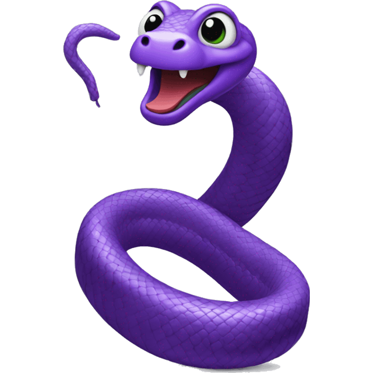 A purple snake dancing emoji