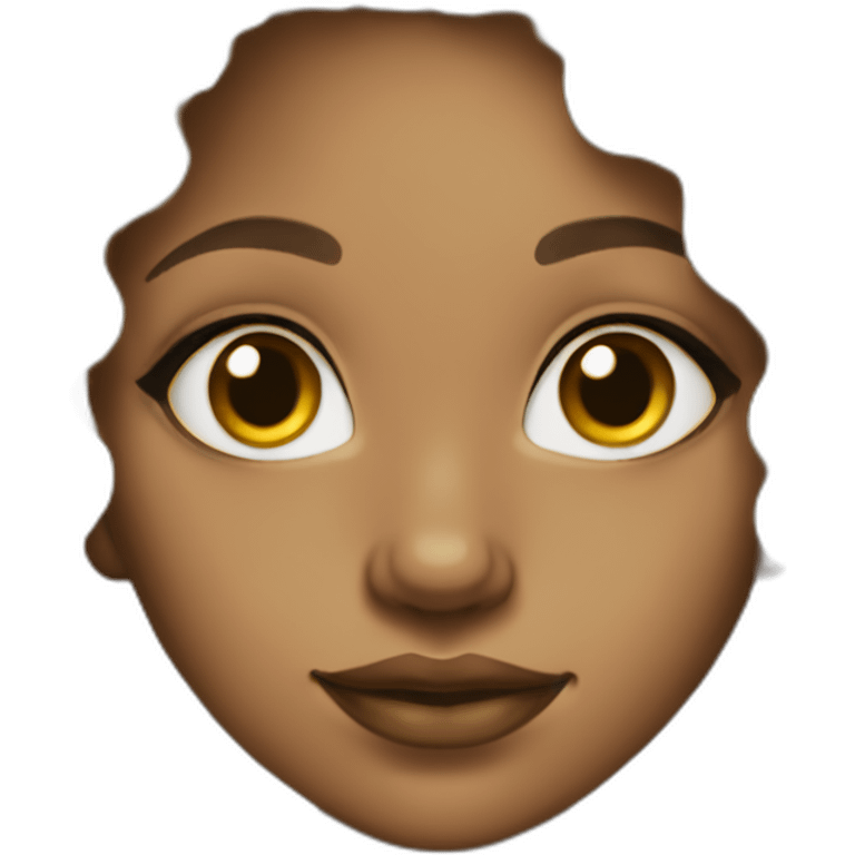 light skin black girl with long afro hair and nose pierced emoji