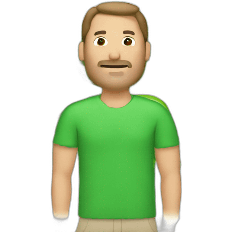 Hombre sin pelo en la cabeza con ojos verdes y guapo emoji