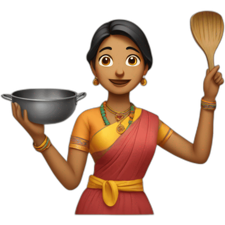 indian women cooking emoji