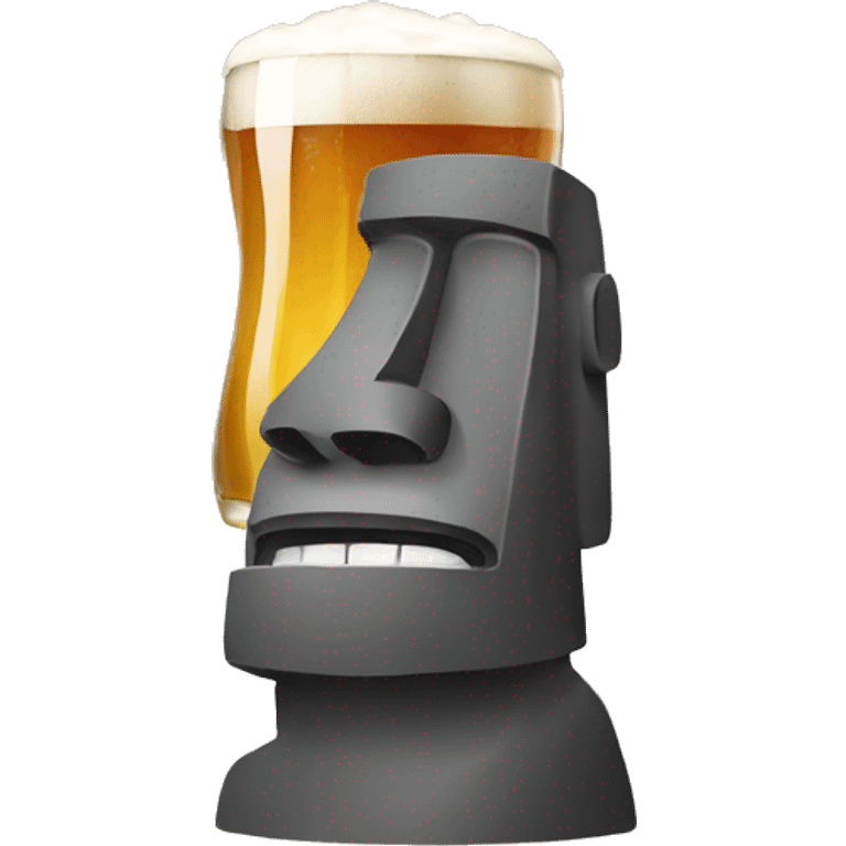 Moai with beer emoji