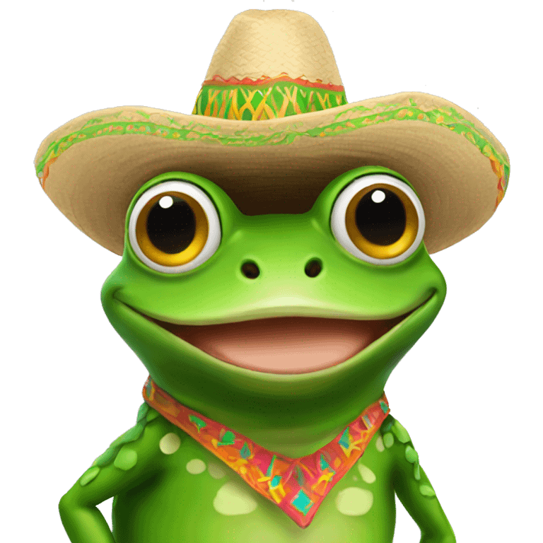 Frog wearing a sombrero emoji