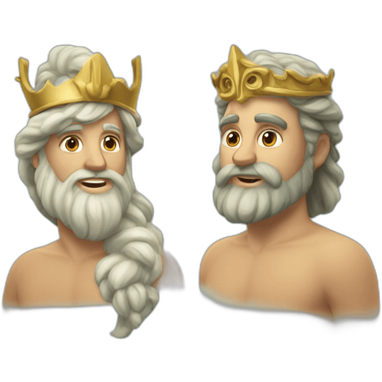 Couple poseidon (trident) et sirène emoji