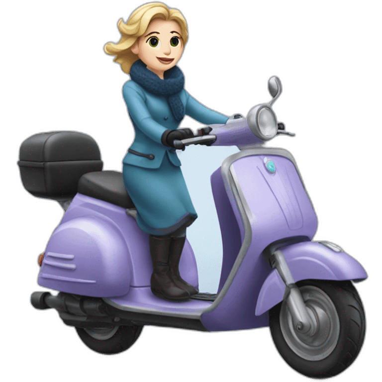 La reine des neiges sur un scooter emoji