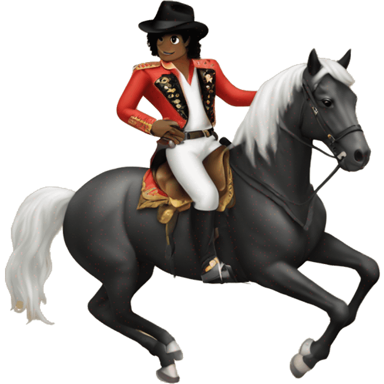 Michael Jackson riding a horse emoji