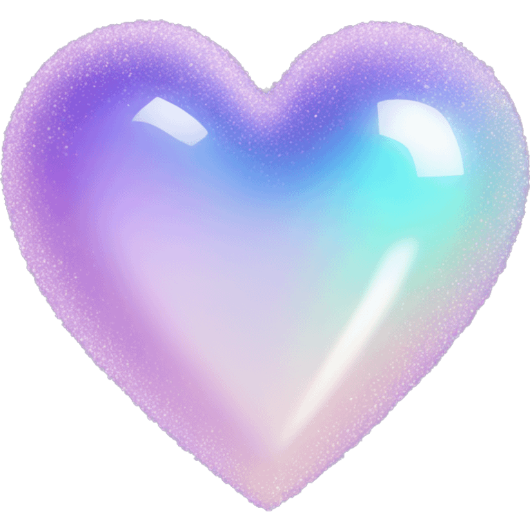 sparkly pastel indigo-lilac-gradient iridescent heart emoji