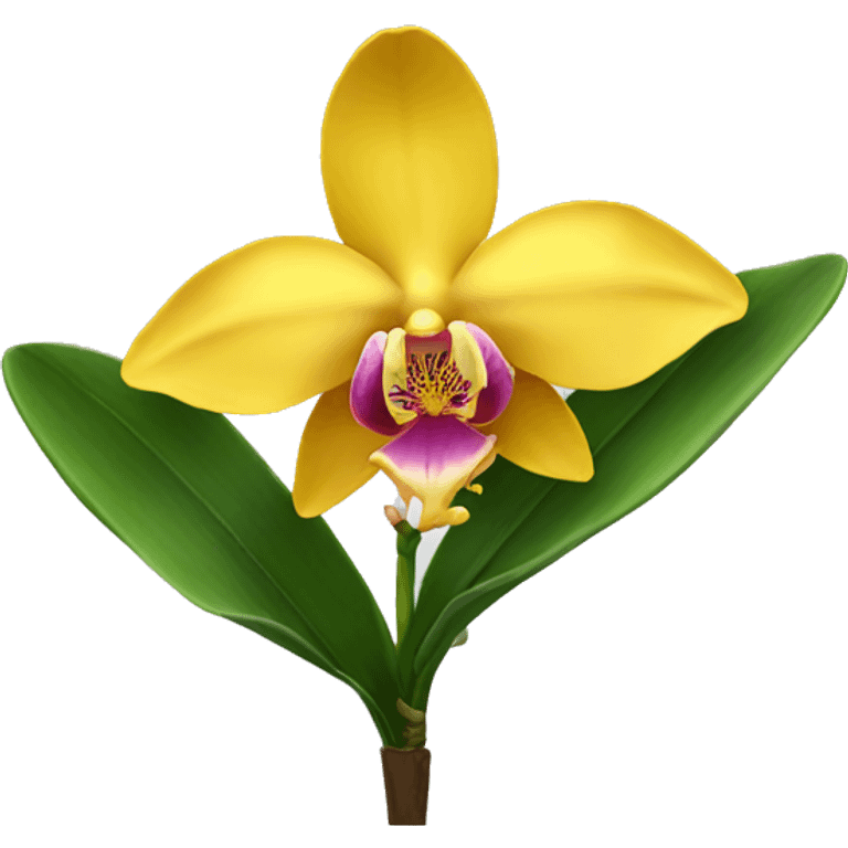 Yellow orchid plant emoji