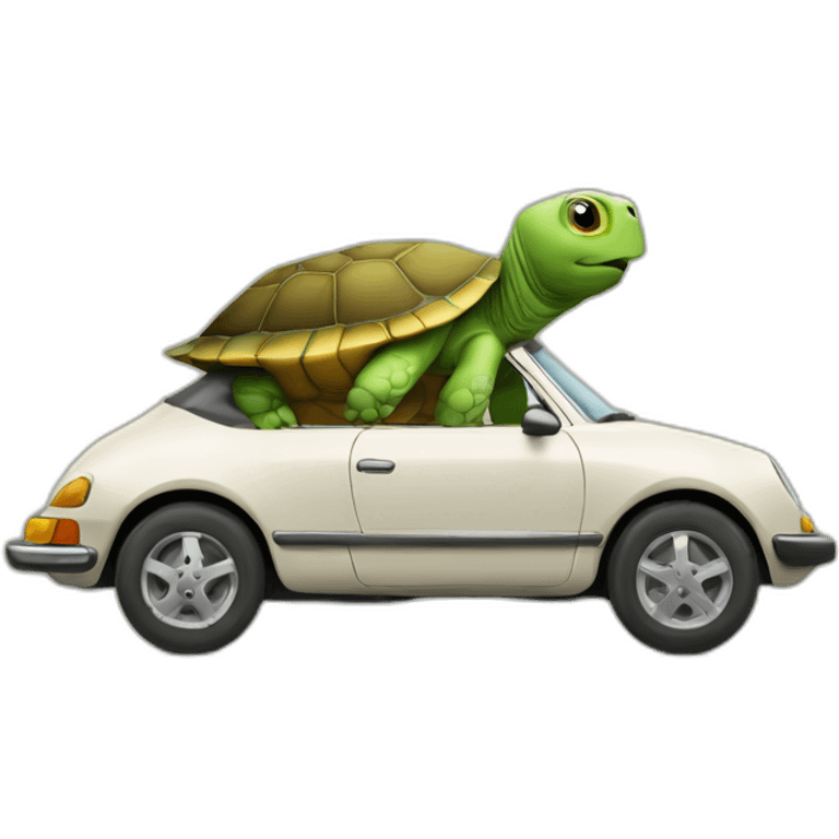 Une tortue dans une voiture emoji